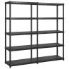 Storage Shelf 5-Tier Black 170x40x185 cm Plastic Size 170 x 40 x 185 cm Quantity in Package 1 Amount 