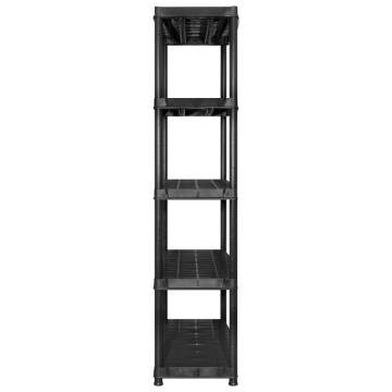 5-Tier Black Storage Shelf - Versatile & Sturdy Design