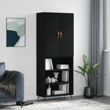 Stylish Highboard Black | Engineered Wood Storage Solution