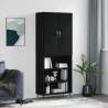 Highboard Black 69.5x34x180 cm Engineered Wood Colour black Quantity in Package 1 Model 3 shelves 