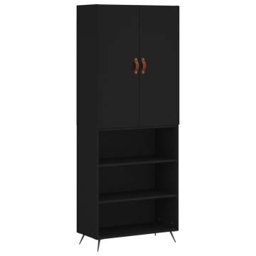 Stylish Highboard Black | Engineered Wood Storage Solution