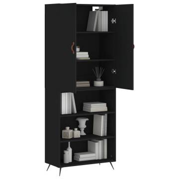 Stylish Highboard Black | Engineered Wood Storage Solution