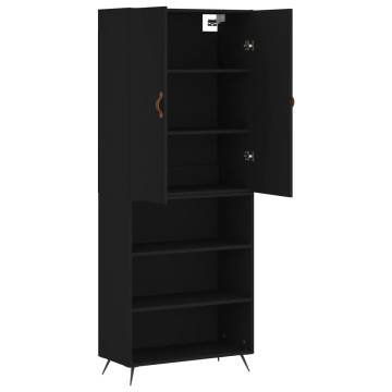 Stylish Highboard Black | Engineered Wood Storage Solution