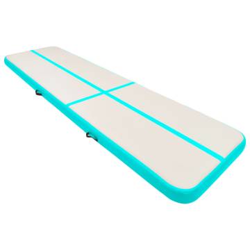 Inflatable Gymnastics Mat with Pump - PVC Green 800x100x15 cm