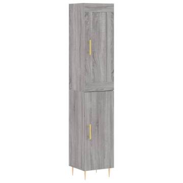 Stylish Highboard Grey Sonoma - 34.5x34x180 cm