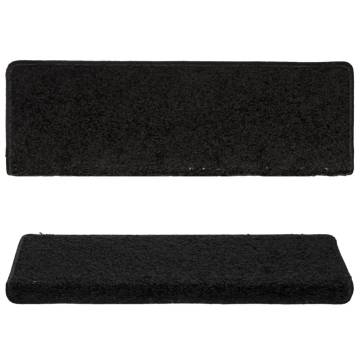 Stair Mats 10 pcs - Non-Slip & Washable Black 65x21 cm