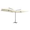 Double Parasol with Steel Pole 250x250 cm - Sand White