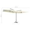 Double Parasol with Steel Pole 250x250 cm - Sand White