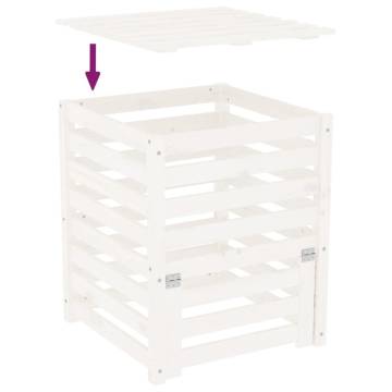 Composter White 63.5x63.5x77.5 cm - Solid Wood Pine