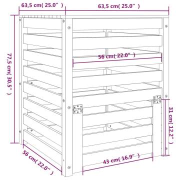 Composter White 63.5x63.5x77.5 cm - Solid Wood Pine