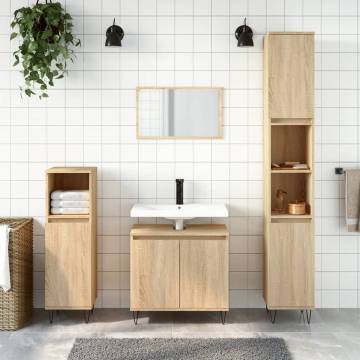 3 Piece Bathroom Cabinet Set - Sonoma Oak | Hipomarket