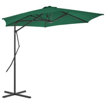 Outdoor Parasol with Steel Pole - 300 cm Green | HipoMarket