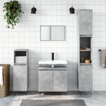 3 Piece Bathroom Furniture Set - Concrete Grey | HipoMarket