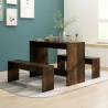 3 Piece Dining Set Smoked Oak Engineered Wood Colour smoked oak Number of 1 