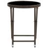 Stylish Brown Tea Table 60 cm | Poly Rattan & Tempered Glass