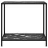 Stylish Black Console Table - 80x35x75 cm Tempered Glass