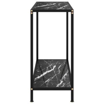 Stylish Black Console Table - 80x35x75 cm Tempered Glass