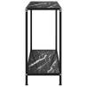 Stylish Black Console Table - 80x35x75 cm Tempered Glass