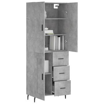 Stylish Highboard Concrete Grey - 69.5x34x180 cm | HipoMarket