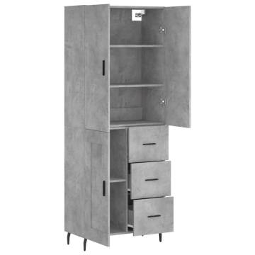 Stylish Highboard Concrete Grey - 69.5x34x180 cm | HipoMarket