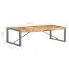 Industrial Coffee Table - 140x70 cm Rough Mango Wood | HipoMarket