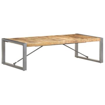 Industrial Coffee Table - 140x70 cm Rough Mango Wood | HipoMarket