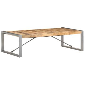 Industrial Coffee Table - 140x70 cm Rough Mango Wood | HipoMarket