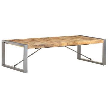 Industrial Coffee Table - 140x70 cm Rough Mango Wood | HipoMarket