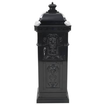 Pillar Letterbox Aluminium Vintage Style - Rustproof Black