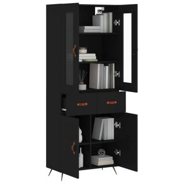 Stylish Highboard Black 69.5x34x180 cm - Hipomarket UK