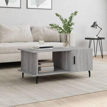 Stylish Grey Sonoma Coffee Table | Engineered Wood 90x50x40 cm