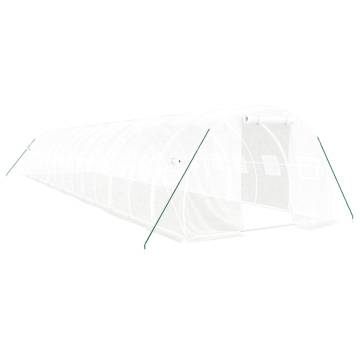 White Greenhouse with Steel Frame - 42 m² | Hipomarket UK