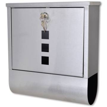 Durable Stainless Steel Mailbox with Lock & Newspaper Holder