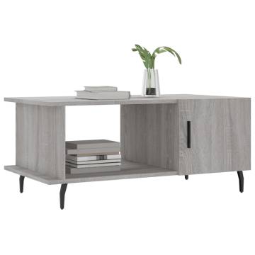 Stylish Grey Sonoma Coffee Table | Engineered Wood 90x50x40 cm