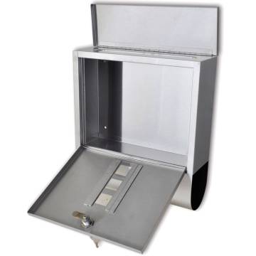 Durable Stainless Steel Mailbox with Lock & Newspaper Holder