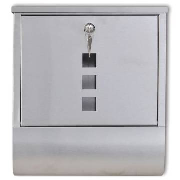 Durable Stainless Steel Mailbox with Lock & Newspaper Holder