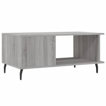 Stylish Grey Sonoma Coffee Table | Engineered Wood 90x50x40 cm