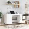 Desk High Gloss White 140x50x75 cm Engineered Wood Colour high gloss white 