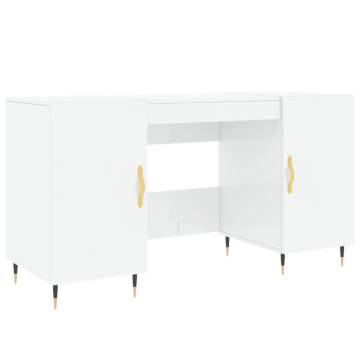 High Gloss White Desk - Elegant & Practical 140x50x75 cm