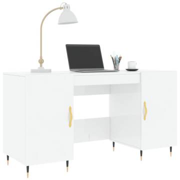 High Gloss White Desk - Elegant & Practical 140x50x75 cm