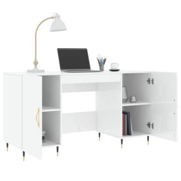 High Gloss White Desk - Elegant & Practical 140x50x75 cm