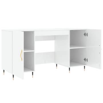 High Gloss White Desk - Elegant & Practical 140x50x75 cm