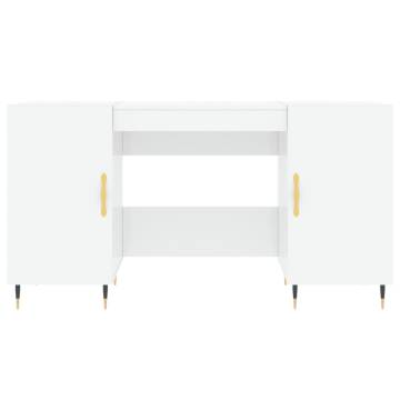 High Gloss White Desk - Elegant & Practical 140x50x75 cm