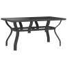 Stylish Garden Table Grey & Black 140x70 cm - Durable Steel & Glass