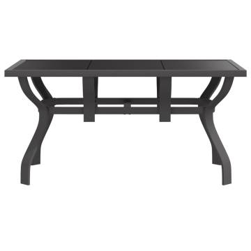 Stylish Garden Table Grey & Black 140x70 cm - Durable Steel & Glass