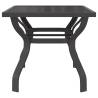 Stylish Garden Table Grey & Black 140x70 cm - Durable Steel & Glass