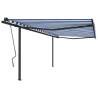 Manual Retractable Awning 4x3m - Blue & White | HipoMarket