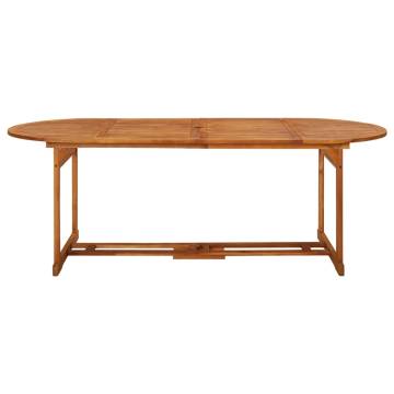 Garden Dining Table - Solid Acacia Wood (220x90x75 cm)