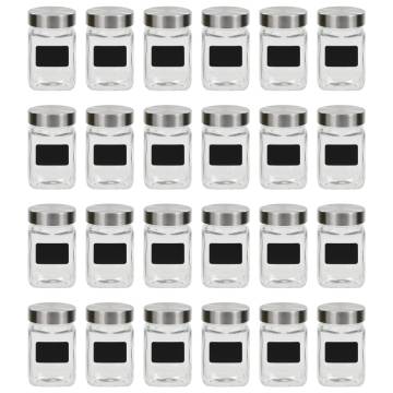 Storage Jars with Stickers - 24 pcs, 300 ml | HipoMarket