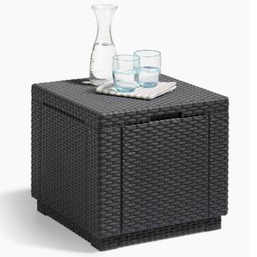 Keter Cube Storage Pouffe Graphite - Versatile Outdoor Ottoman